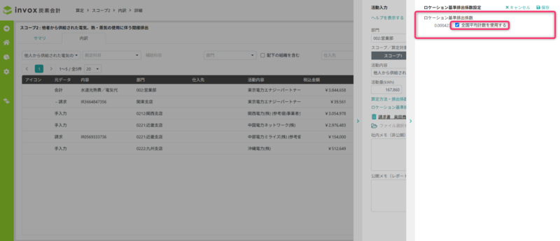 ロケーション基準排出係数