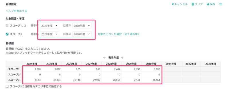目標値を入力する