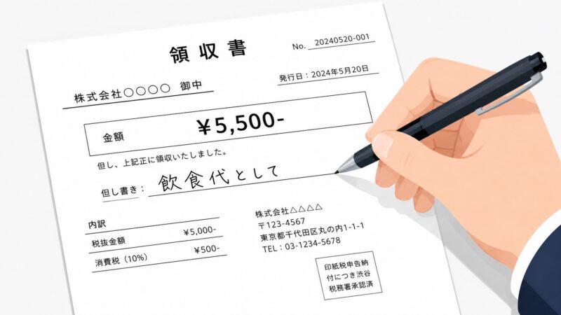 領収書但し書きイメージ画像