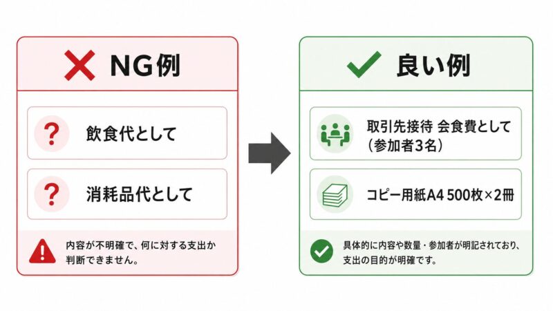 但し書きの正しい書き方イメージ例
