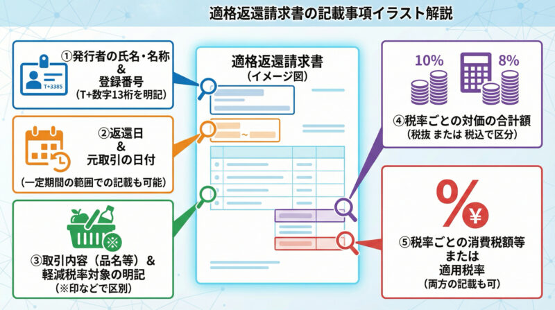 適格返還請求書の記載内容の説明図