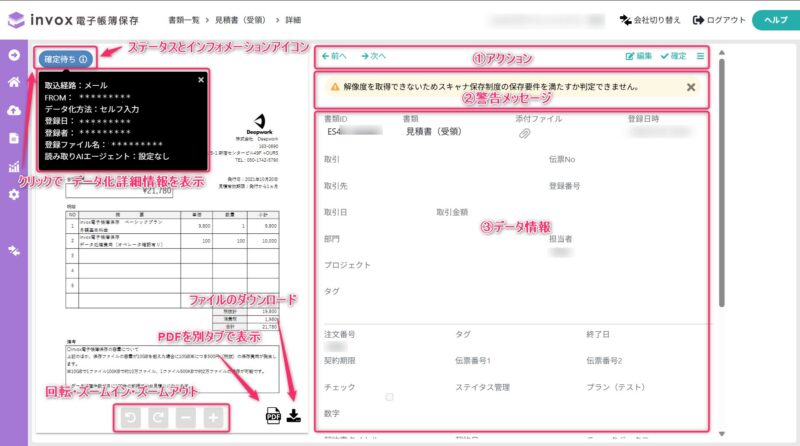 データ化完了後