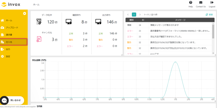 1.仕入先の表示