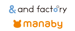 アンドファクトリーとmanabyのロゴ