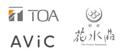 TOAとAViCと別邸花水晶のロゴ